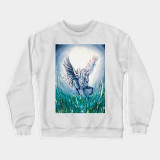 Flying pegasus in Moonlight Crewneck Sweatshirt